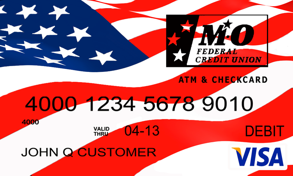 debit card image with American flag background